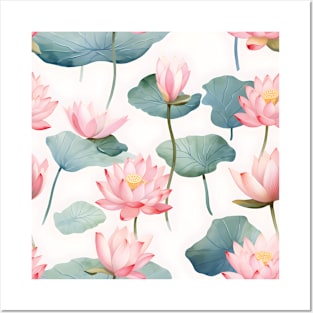 Blossoming Zen: Lotus Flower Patterns" Posters and Art